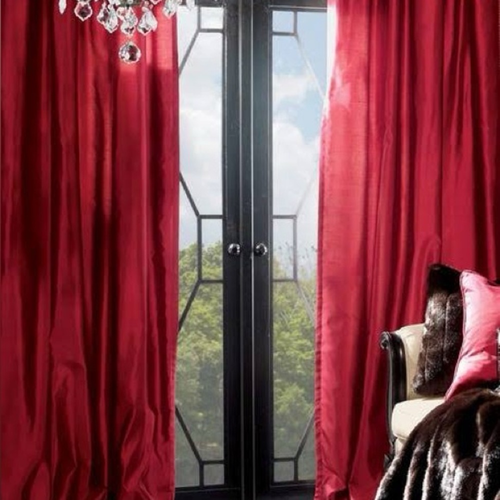 Pottery Barn Silk curtains with lining